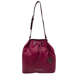 Michael Kors Deep Pink Pebbled Leather Jules Bucket Bag